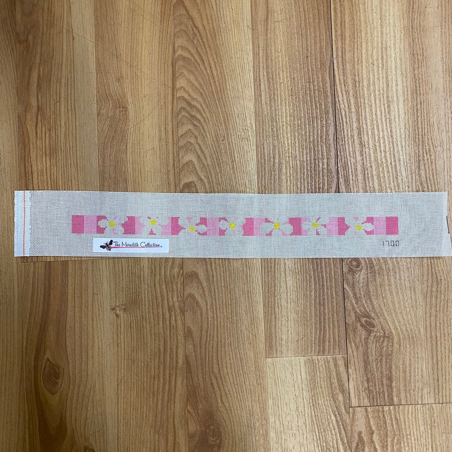 Daisy Girl Pink and White Flowers Dog Collar Canvas - needlepoint