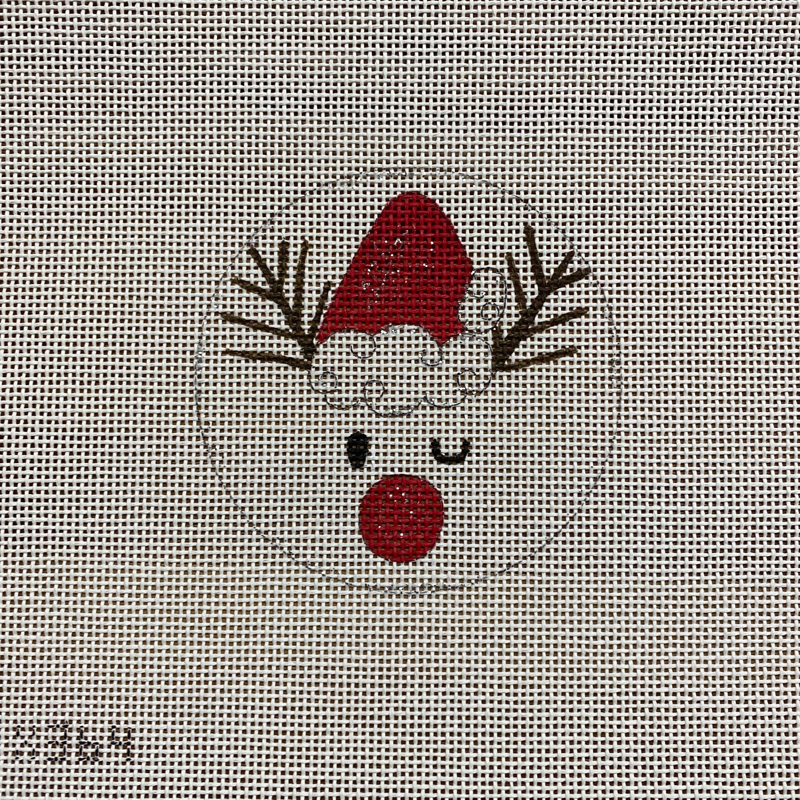 Winking Reindeer Canvas - KC Needlepoint