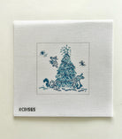 Blue Tree Square Canvas - KC Needlepoint