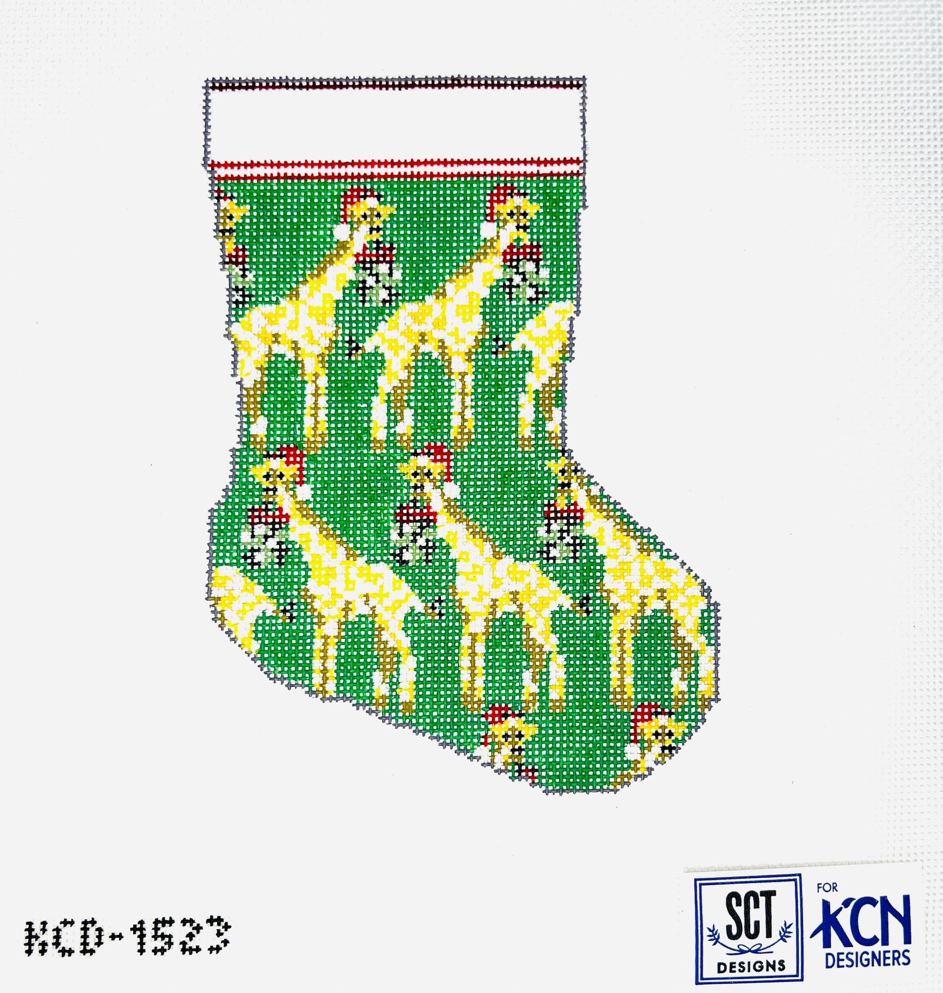 Giraffe Mini Sock Canvas - KC Needlepoint