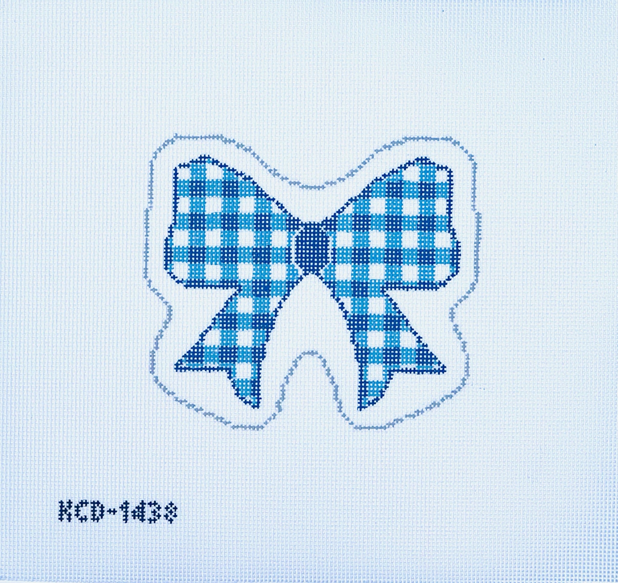 Gingham Bow Canvas - KC Needlepoint