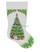 Holly Toy Tree Stocking Canvas - KC Needlepoint