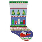 Bold Stripe Candles Stocking Canvas - KC Needlepoint