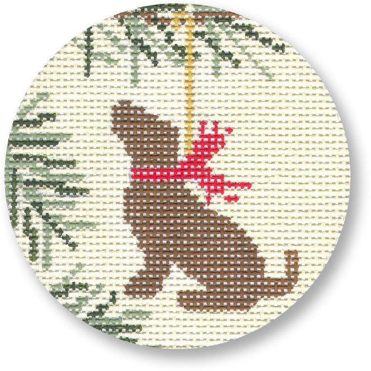 Chocolate Lab Ornament Canvas - KC Needlepoint