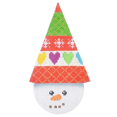 Snowcone Hearts Snowflake Canvas - KC Needlepoint