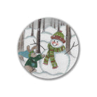 Bunny Building Snowman Canvas - KC Needlepoint