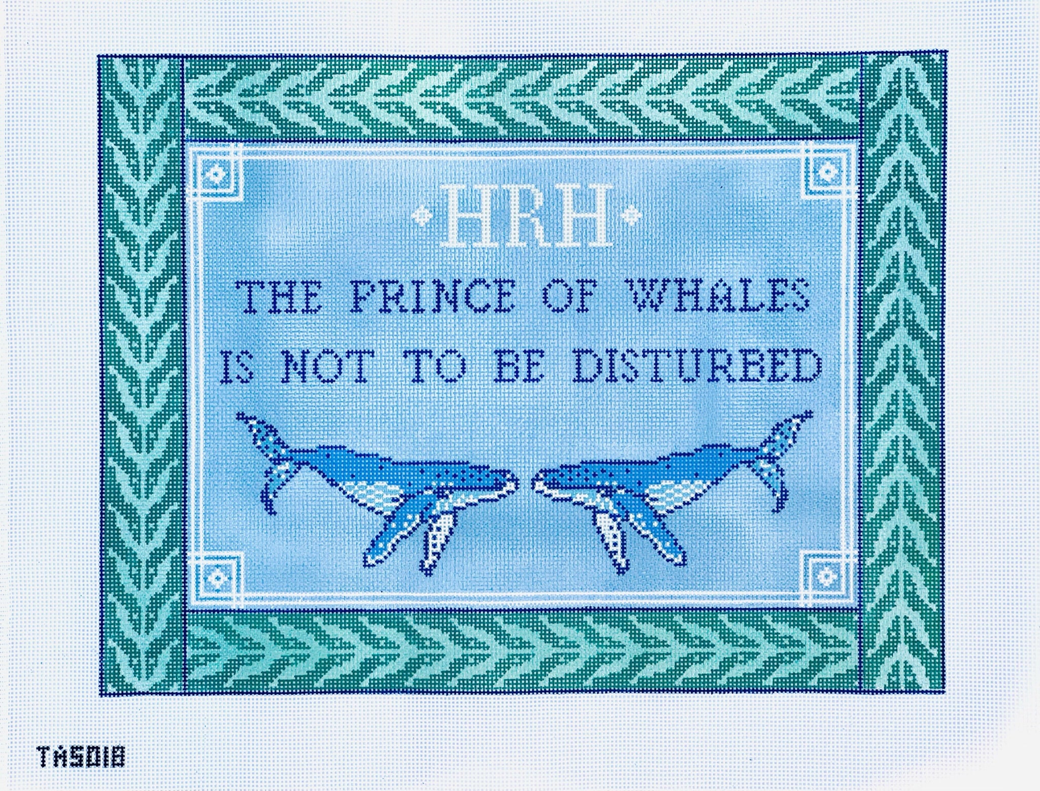 The Prince of Whales Is Not to be Disturbed Canvas - KC Needlepoint