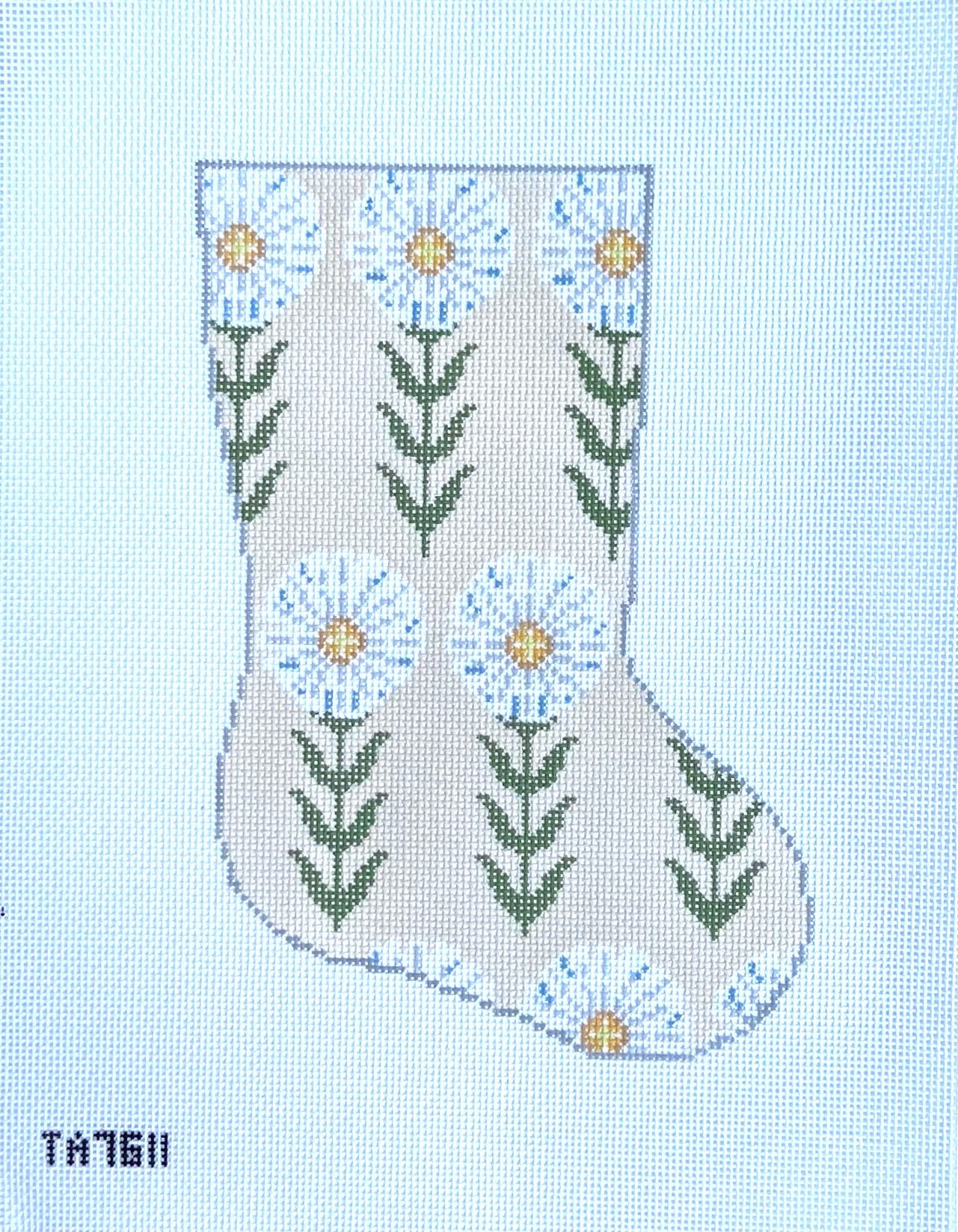 Daisy on Sand Midsize Stocking Canvas - KC Needlepoint