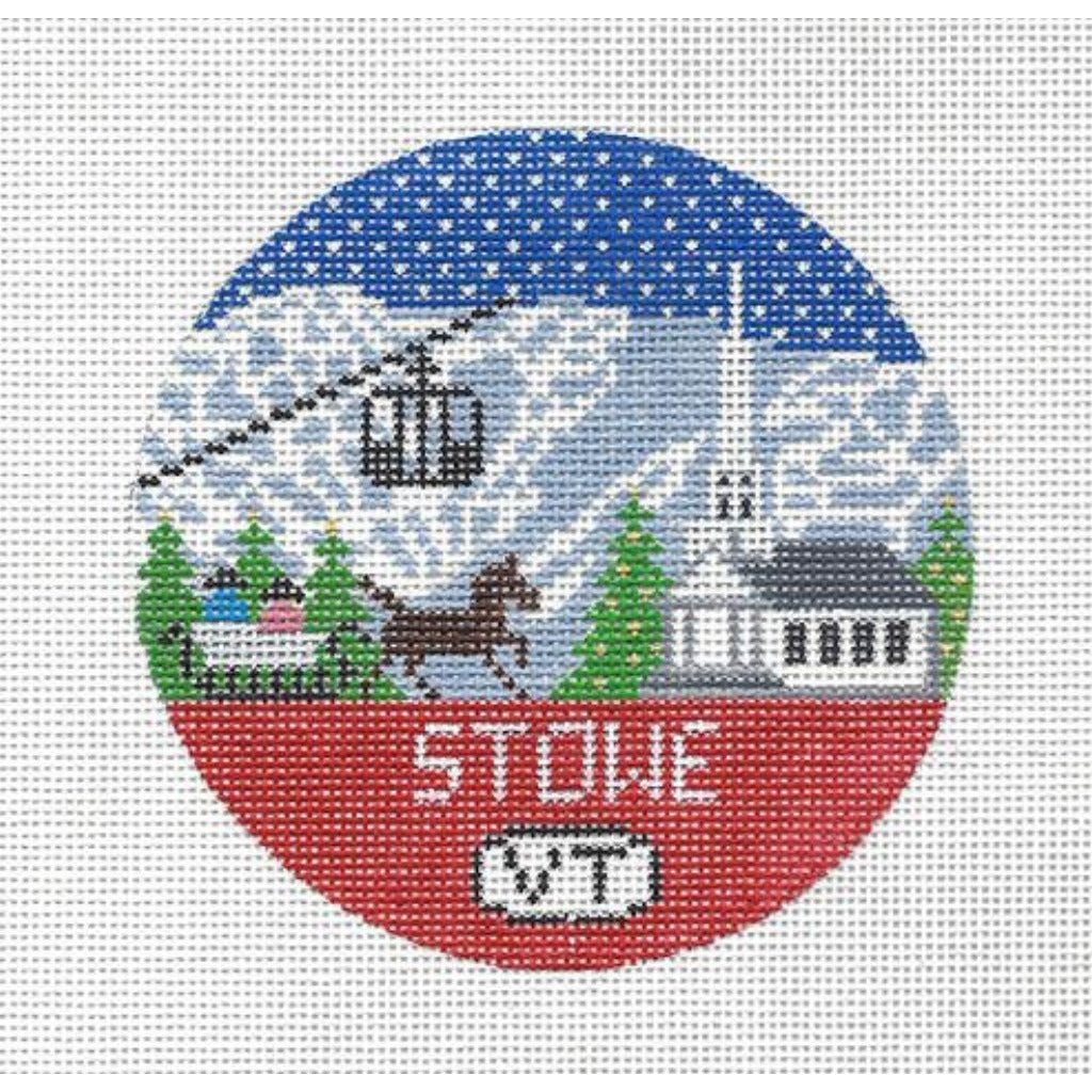 Stowe Travel Round Needlepoint Canvas - KC Needlepoint