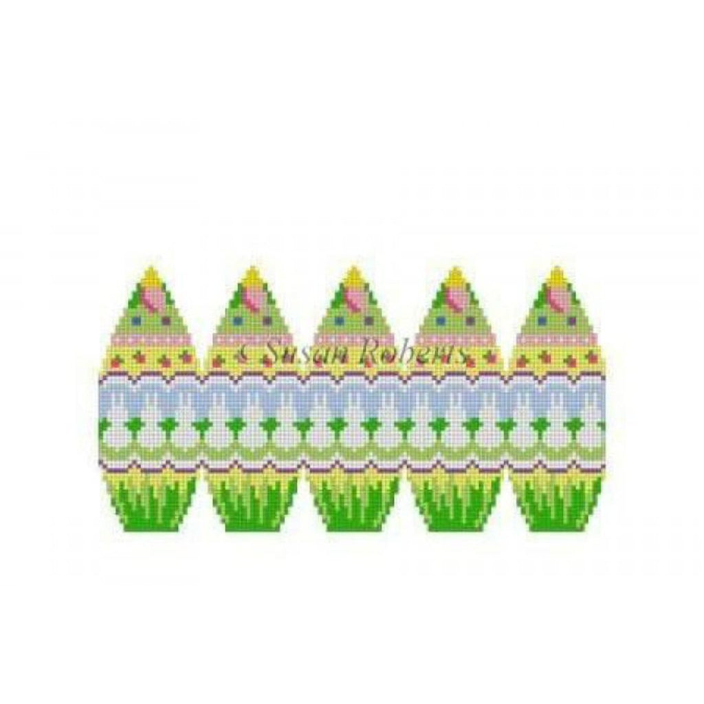 Bunny Row Egg Canvas - KC Needlepoint