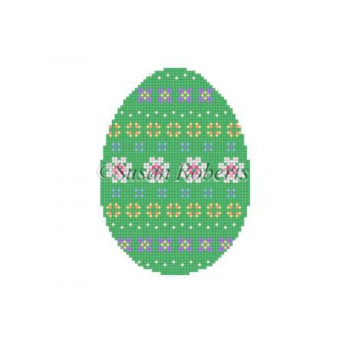 Flower Stripes Egg Canvas - KC Needlepoint