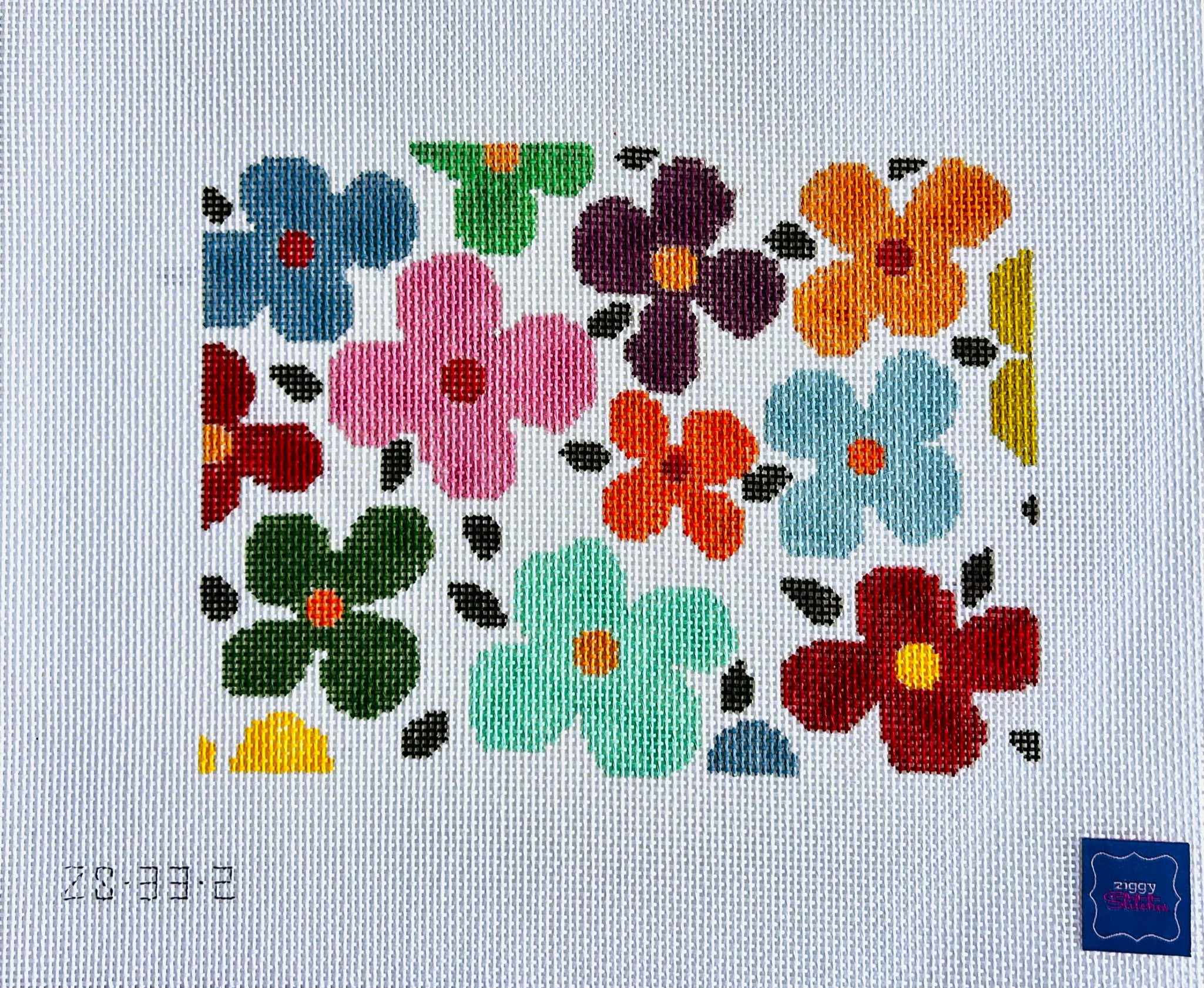 Flower Power Rainbow Canvas - KC Needlepoint