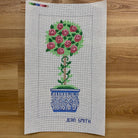 Small Rose Topiary Needlepoint Canvas - needlepoint