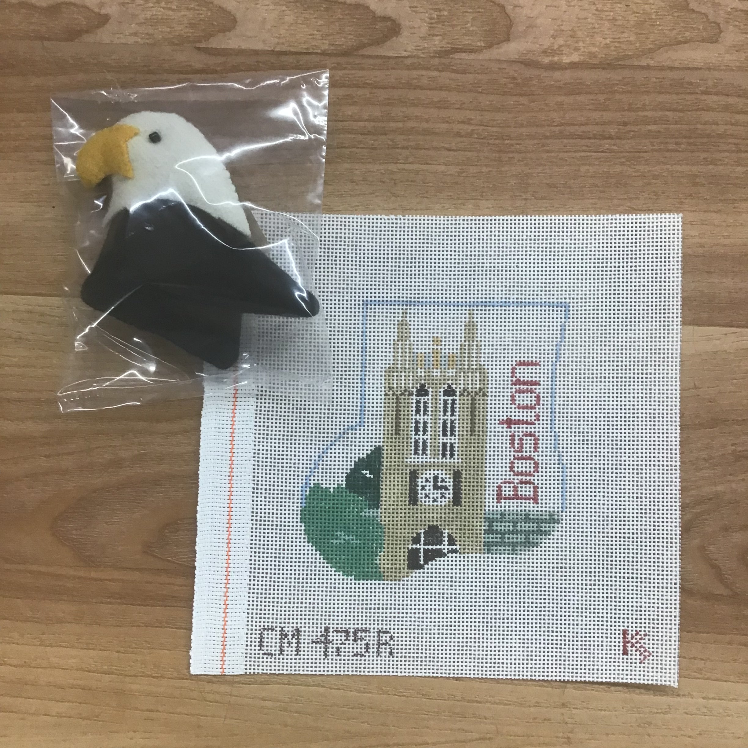 Boston College with Eagle Mini Sock Canvas - KC Needlepoint