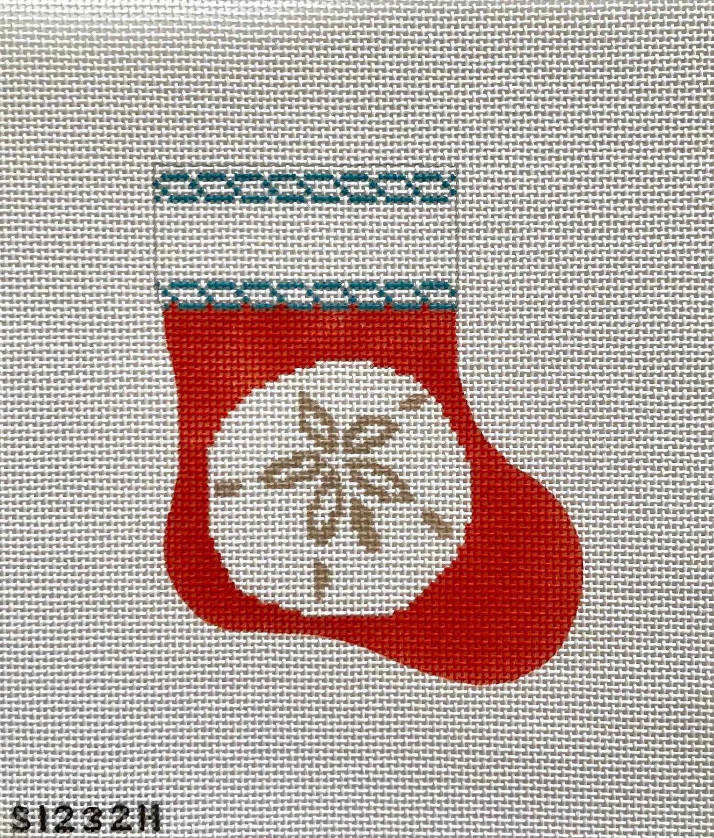 Sand Dollar Mini Sock Canvas - KC Needlepoint