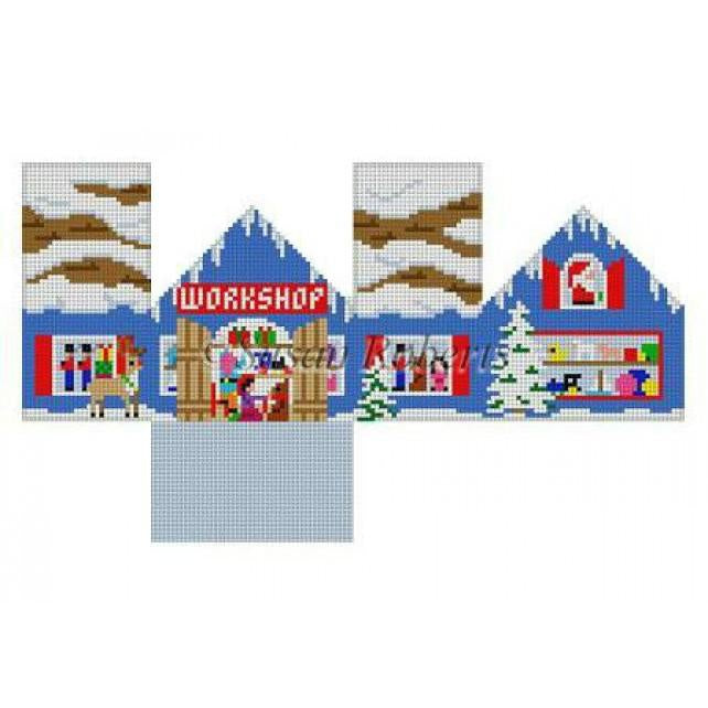 Santa's Workshop Mini House Canvas - KC Needlepoint