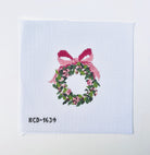 Pink Wreath with Candy Canvas - KC Needlepoint