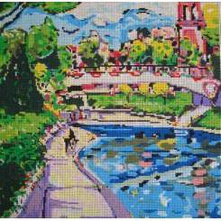 Plaza Canal Canvas - KC Needlepoint