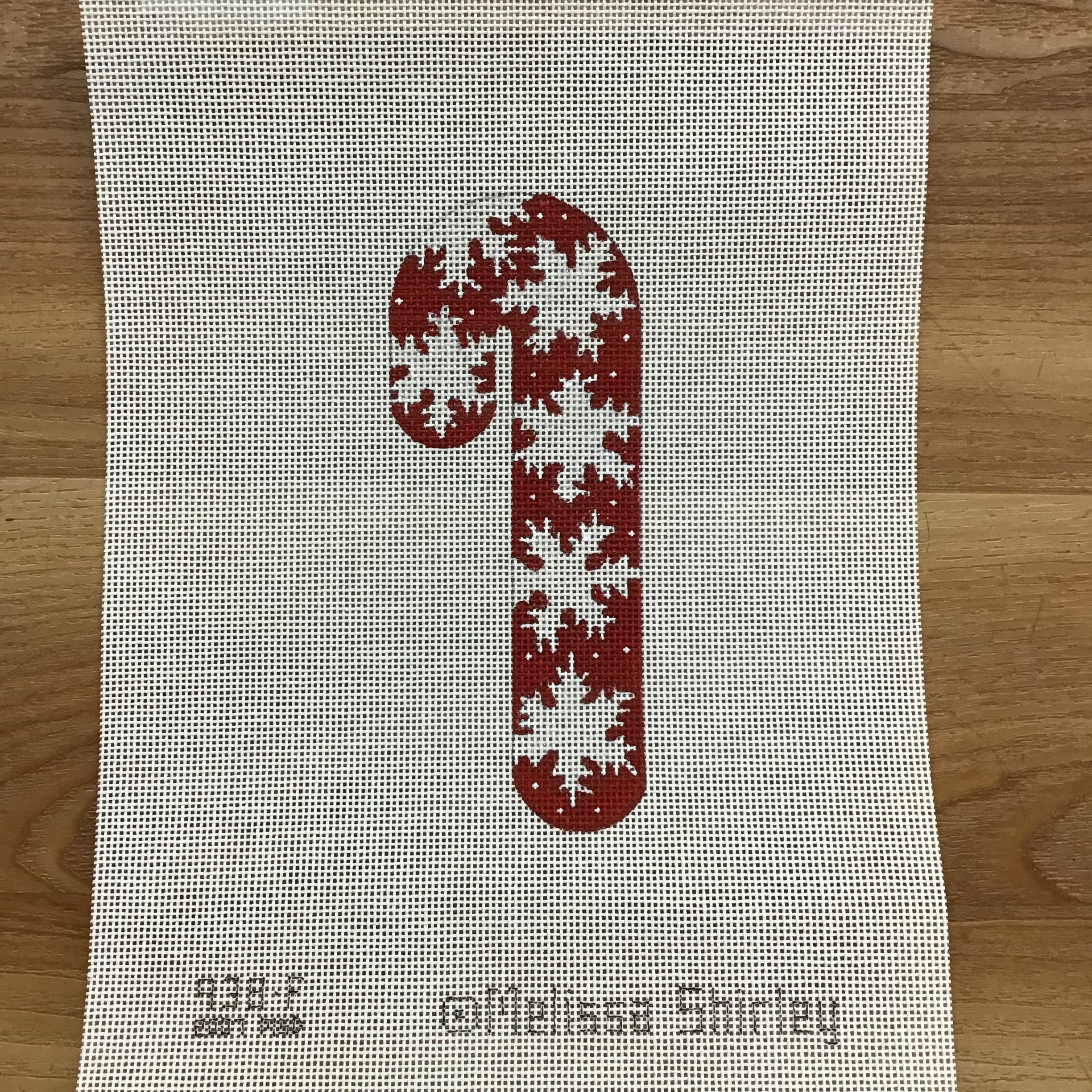 Snowflake Candy Cane Canvas - KC Needlepoint