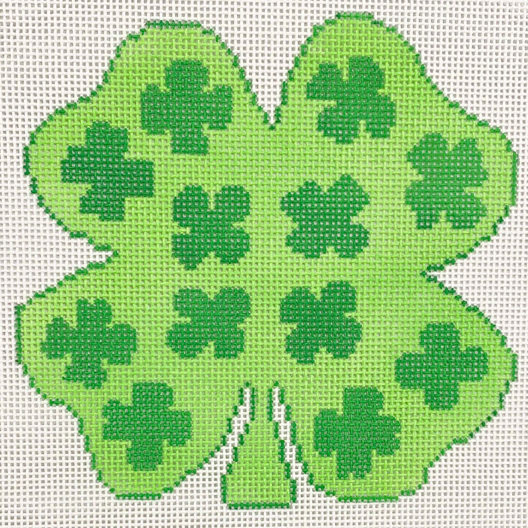 Shamrocks on Shamrock Canvas - KC Needlepoint