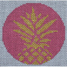 Pink Pineapple 3" Round - KC Needlepoint