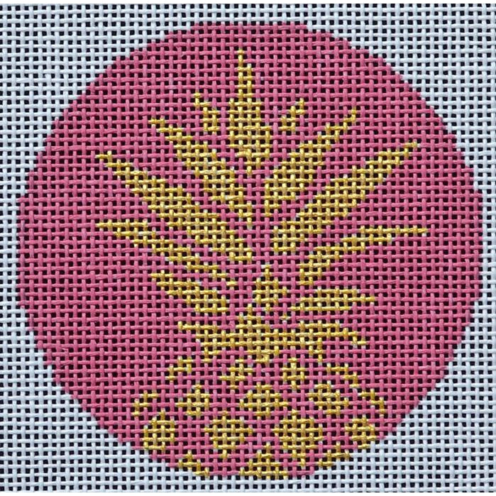 Pink Pineapple 3" Round - KC Needlepoint