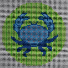 Blue Crab 3" Round - KC Needlepoint