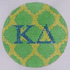 Kappa Delta 3" Round Canvas - KC Needlepoint