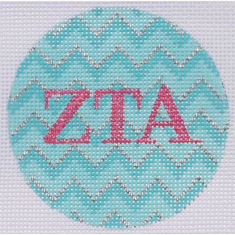 ZTA Chevron 3" Round Canvas - KC Needlepoint