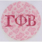 Gamma Phi Leopard 3" Round Canvas - KC Needlepoint