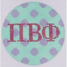 Pi Beta Phi Polka Dot 3" Round Canvas - KC Needlepoint