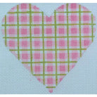 Pink Square Heart Canvas - KC Needlepoint