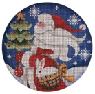 Basket Bunny Round Canvas - KC Needlepoint