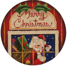 Window Santa Round Canvas - KC Needlepoint