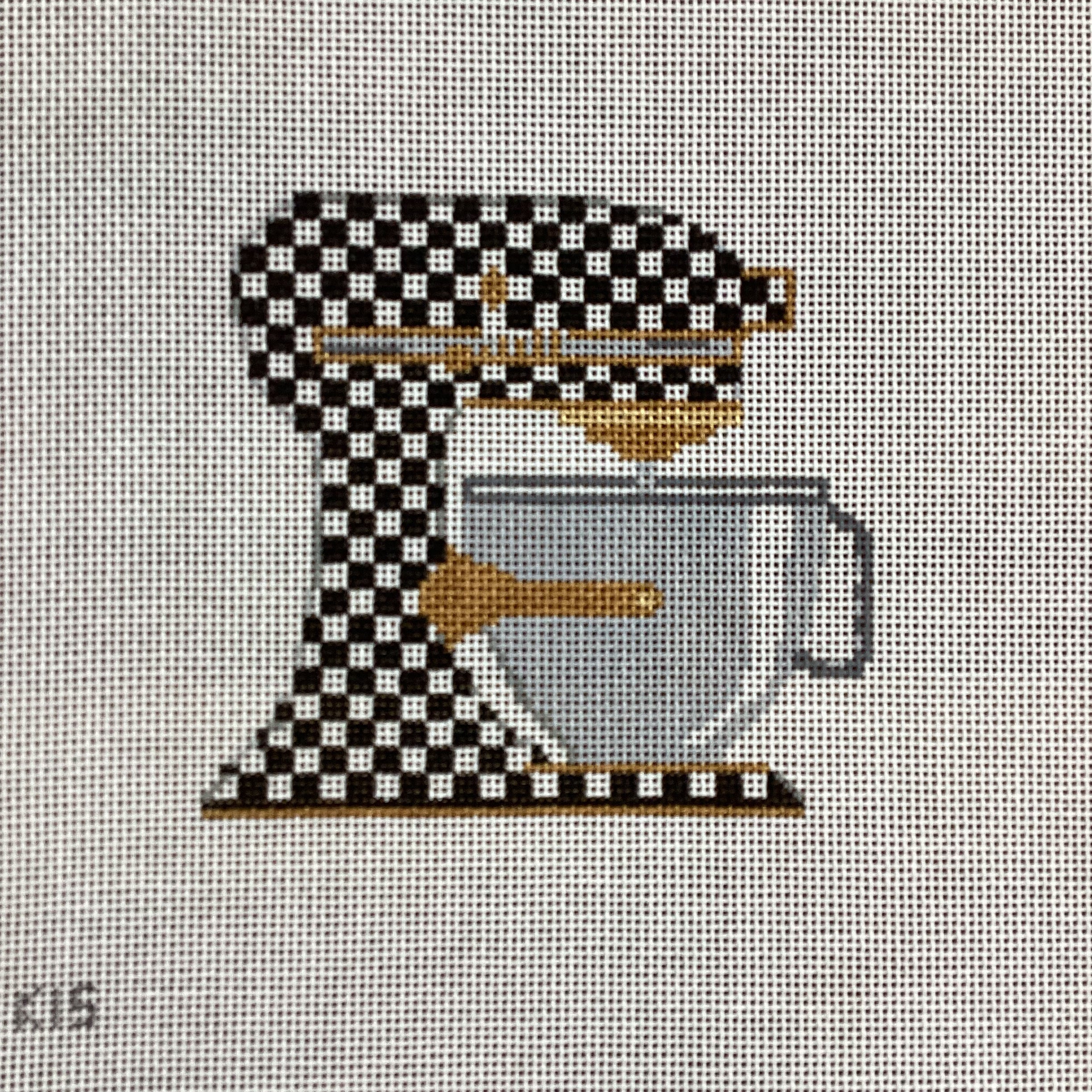 Black and White Check Mixer Canvas - KC Needlepoint