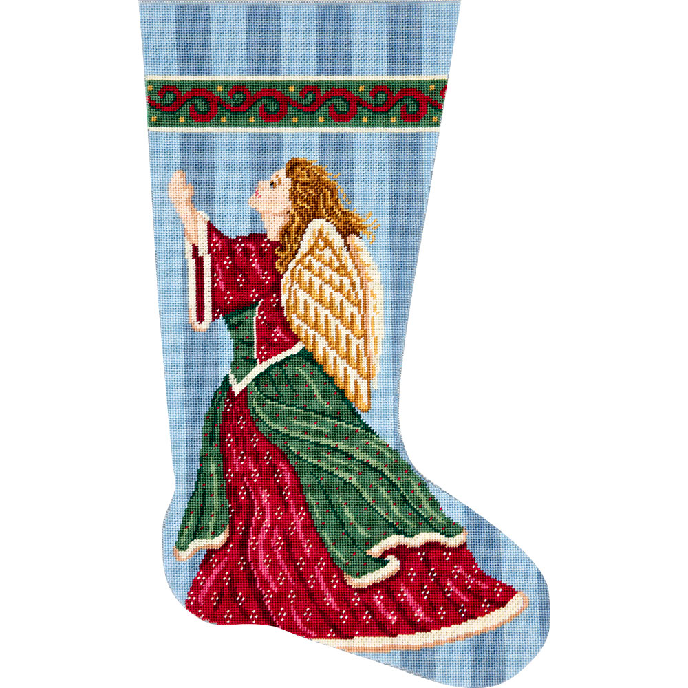 Angel In Praise Stocking Kit - KC Needlepoint