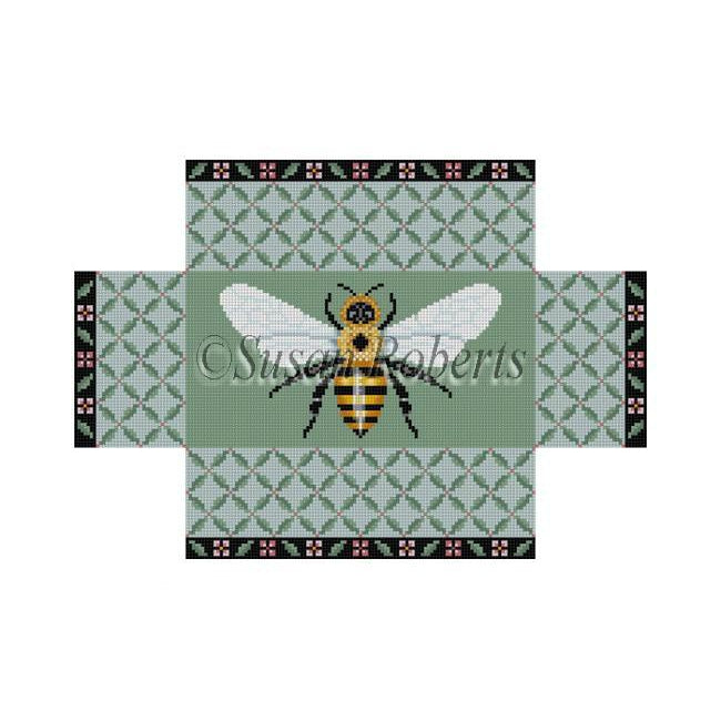 Leaf Trellis Bee Brick Cover Canvas - KC Needlepoint