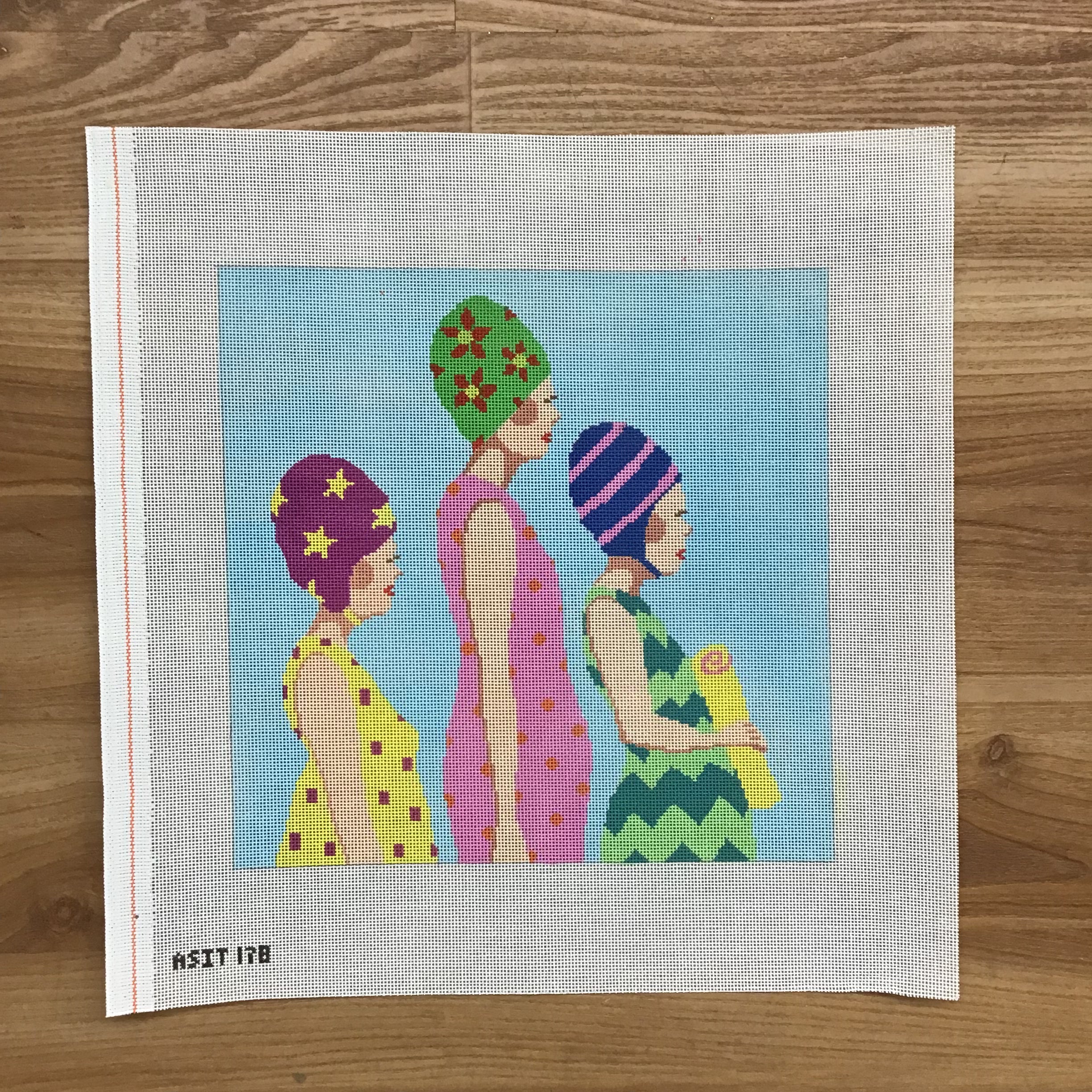 Bathing Beauties Canvas - KC Needlepoint