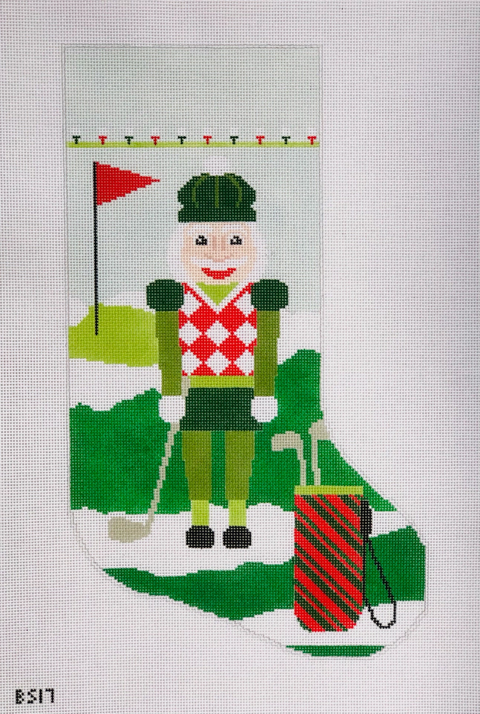 Christmas Birdie Stocking Canvas - KC Needlepoint