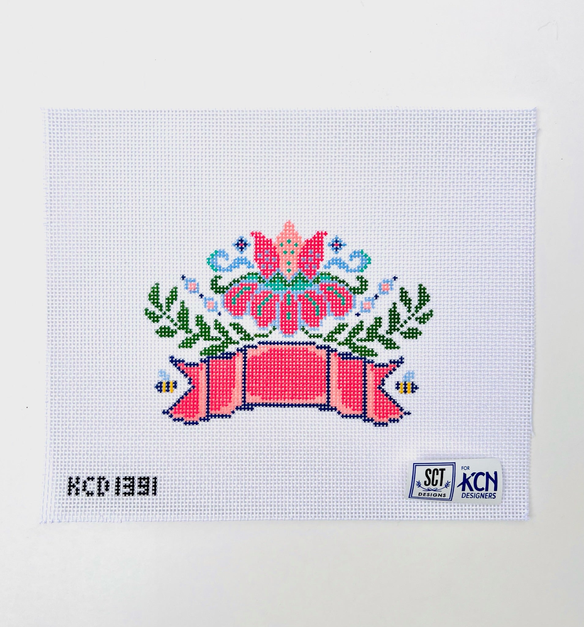 Danish Garden Monogram Canvas - KC Needlepoint