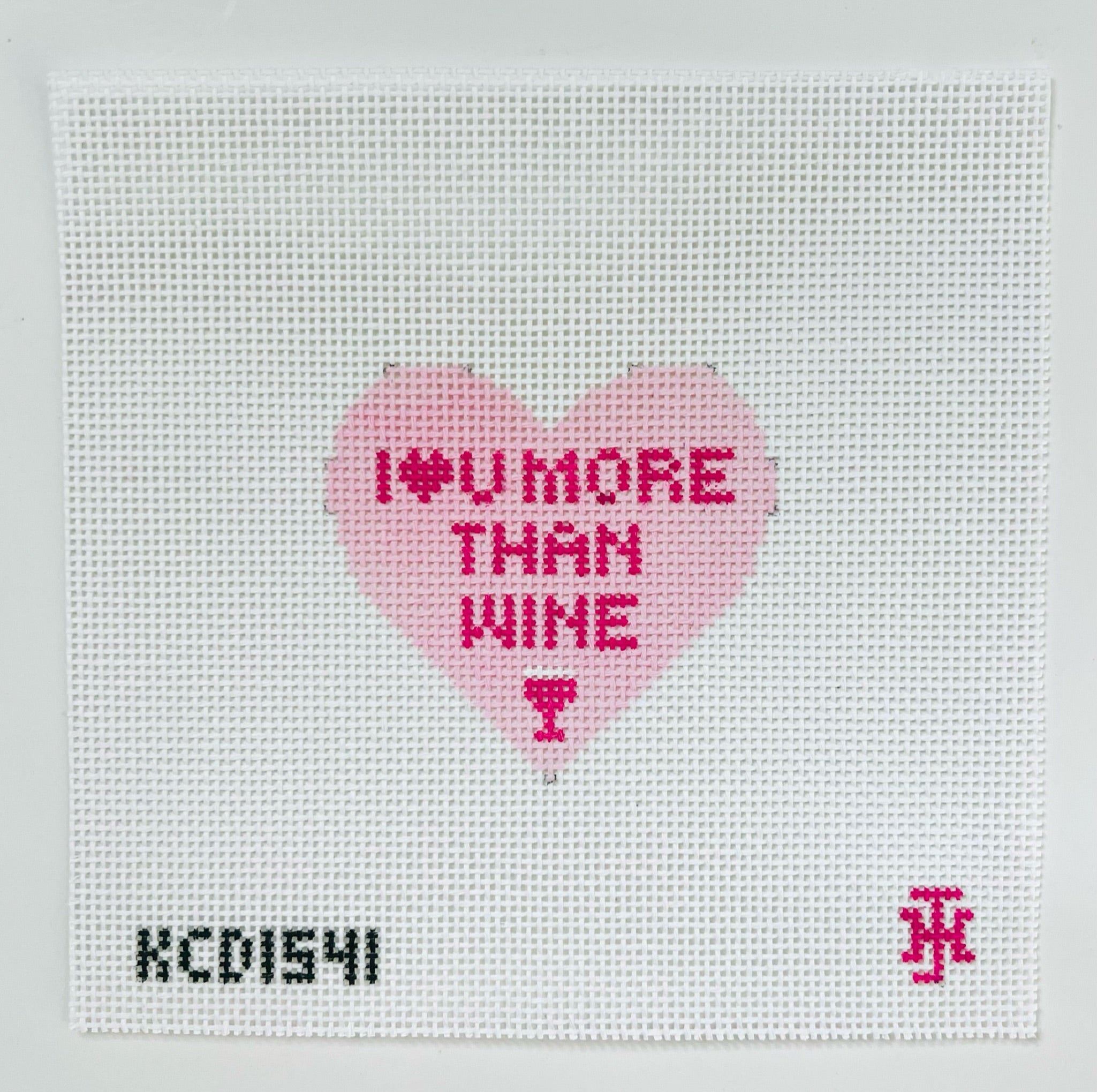 I Love U More Than Wine Canvas - KC Needlepoint