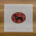 Plaid German Shepherd Silhouette Canvas - KC Needlepoint