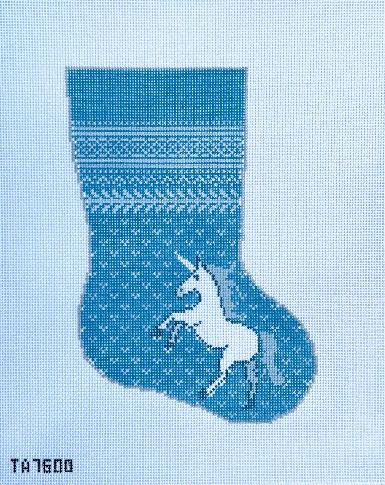 Wedgewood Unicorn Midsize Stocking Canvas - KC Needlepoint