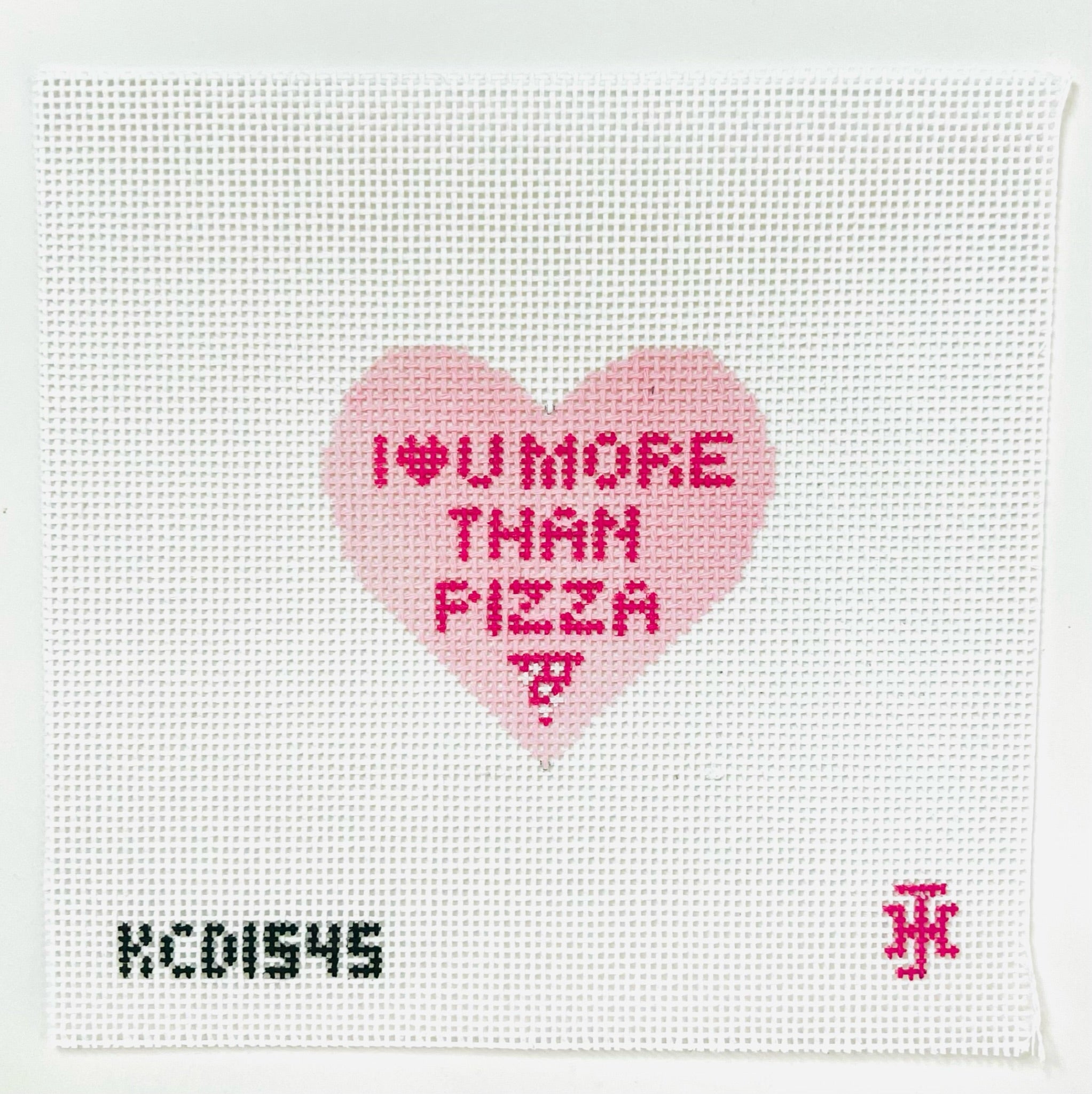 I Love U More Than Pizza Canvas - KC Needlepoint