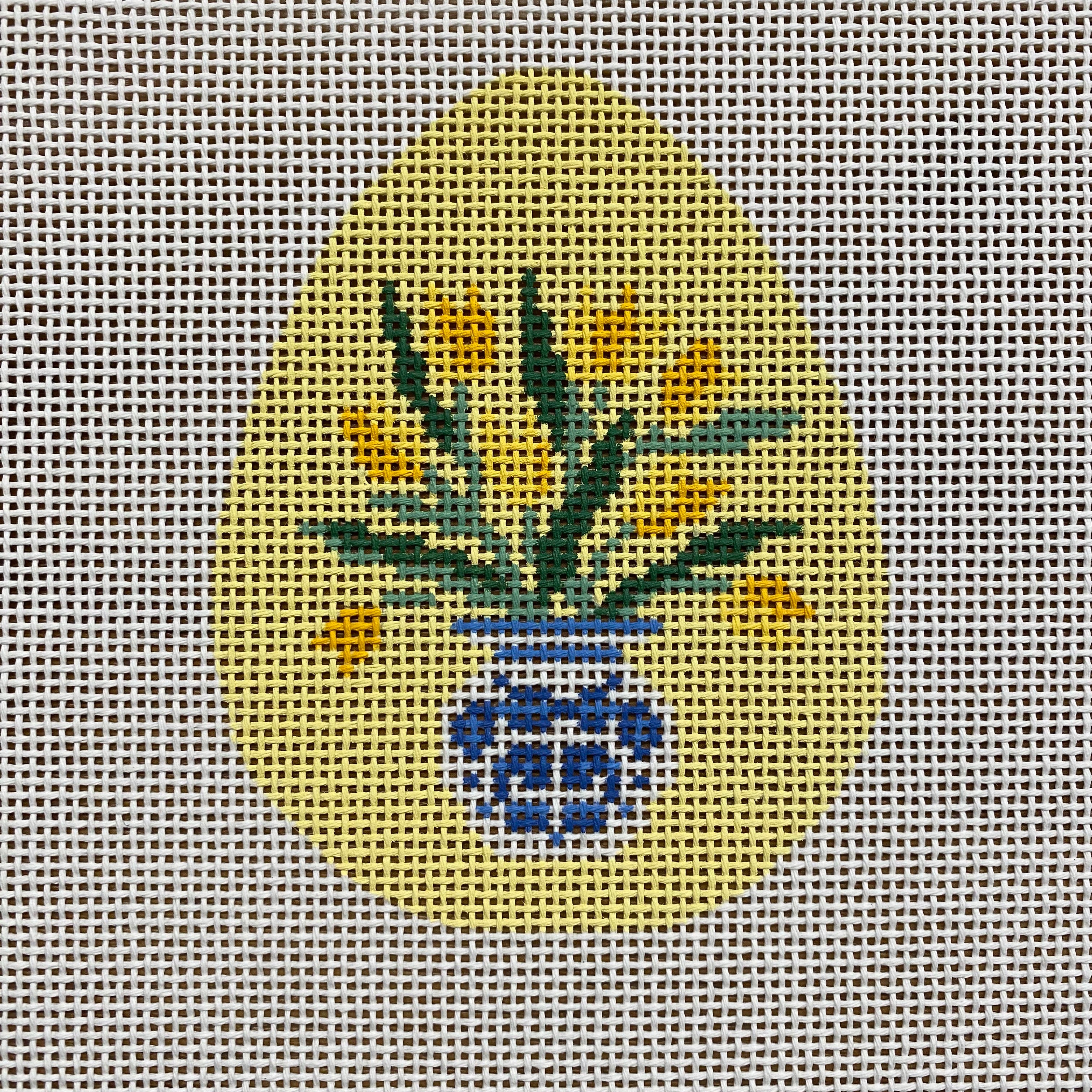 Tulip Vase Egg Canvas - KC Needlepoint