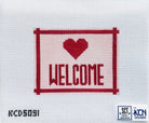 Welcome Sign with Heart Canvas - KC Needlepoint