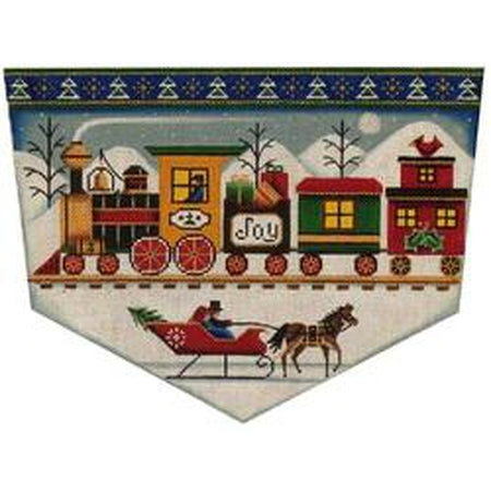 Train Stocking Topper - KC Needlepoint