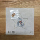 Tabby Cat with Fish Star Canvas - KC Needlepoint