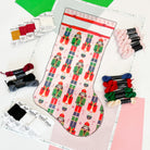 Nutcracker on Pink Stocking Canvas - KC Needlepoint