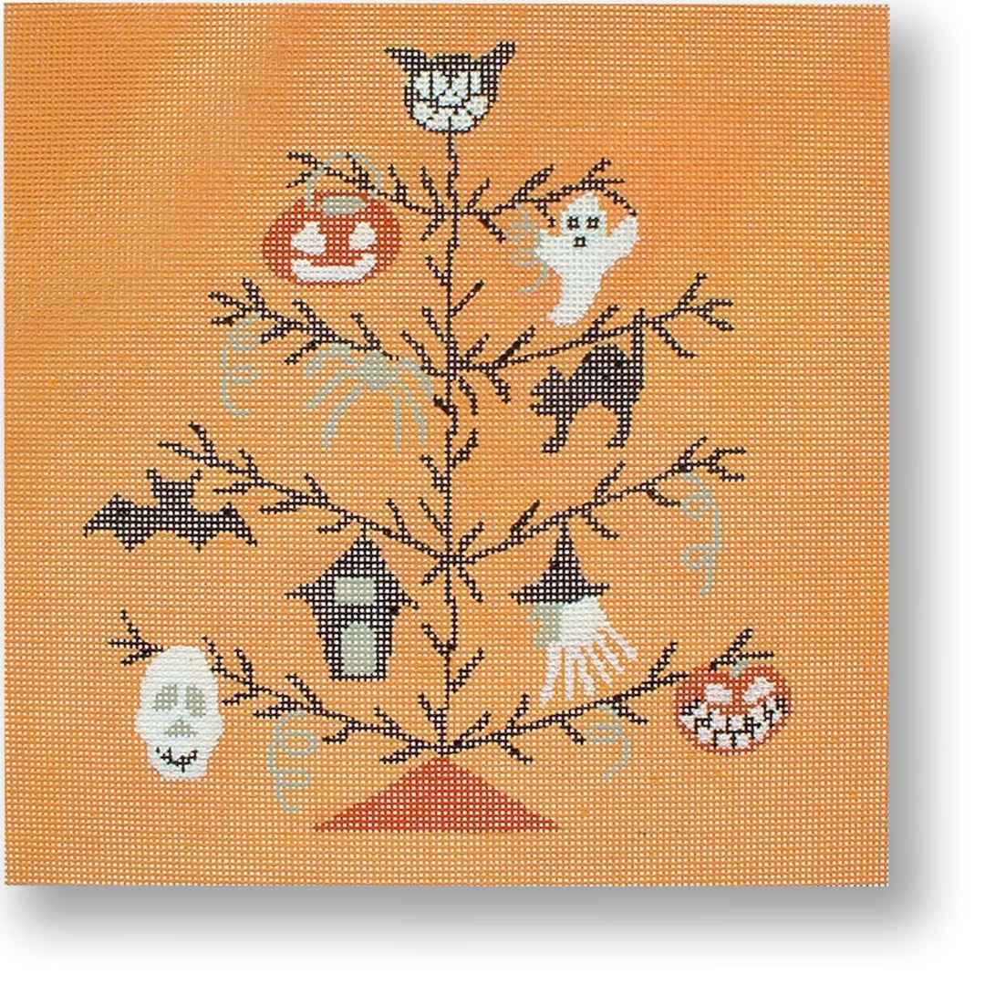 Halloween Tree Canvas - KC Needlepoint